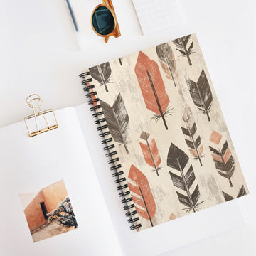 Trendy Feather Spiral Notebook